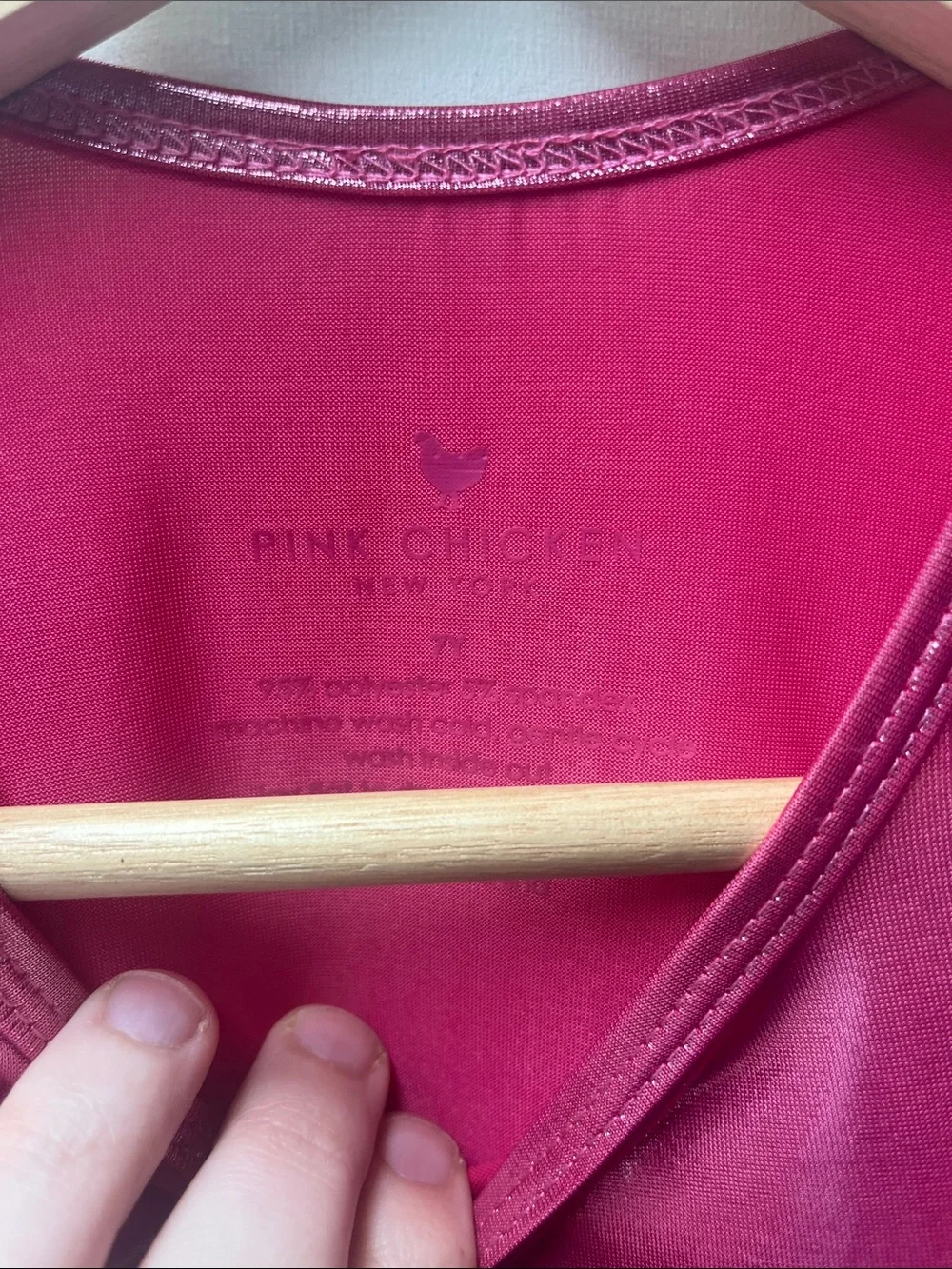 Pink Chicken Metallic Pink Shimmer Lame Steph Dress- Size 7Y - Picture 4 of 5